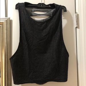 distressed black crop top